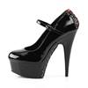 Pleaser - DELIGHT687FH Pumps - Schwarz/Rot Product image